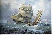 unknow artist Seascape, boats, ships and warships.101 oil painting on canvas